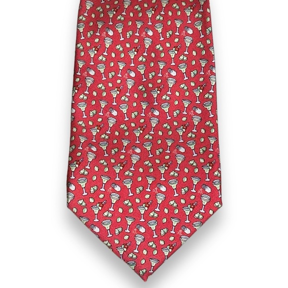 VINEYARD VINES 100% Silk Printed Tie Margaritas Limes  & Salt - Picture 5 of 5